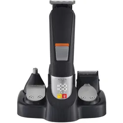 Adler AD 2943 5-in-1 Pflegeset mit Ladestation Rasierer Trimmer LED Anzeige schwarz