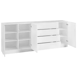 borchardt Möbel Vaasa 190 x 79 x 35 cm Weiß matt / Weiß hochglanz