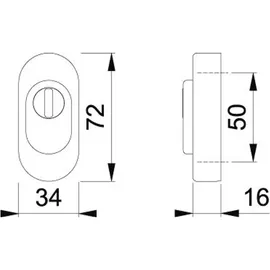 HOPPE Schutzrosette E55S-ZA VA F69 ov.m.ZA S.16mm