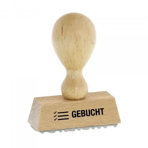 Holzstempel GEBUCHT (50 x 9 mm) Textstempel