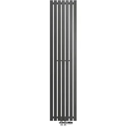 ECD Germany Badheizkörper Stella 370x1600 mm Anthrazit mit Universale Anschlussgarnitur
