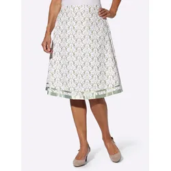 Trachtenrock CLASSIC BASICS, Damen, Gr. 21, grün (ecru, eucalyptus, bedruckt), 65% Polyester, 35% Baumwolle, gemustert, mehrfarbig, knielang, Röcke