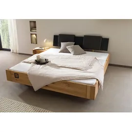 MASSIVMOEBEL24.DE Bett KITZBÜHEL 180 x 200 cm Wildeiche massiv natur geölt/grau