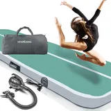 Vendomnia Track 1 2 3 4 aufblasbar, mit Pumpe, Air Turnmatte, Tumbling Gymnastikmatte, - Opalturqouise-Grey