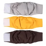 Amaliy Windeln für Männliche Hunde (3-er Packung) - Waschbare Rüde Hund Windeln Hunde Bauchband (L(Taille: 50-62cm))