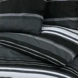 vidaXL Bettwäsche-Set Schwarz und Weiß 200x220 cm Baumwolle