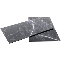 Haushalt International 2er Set Glasschneideplatte Herdabdeckplatten in Marmor schwarz Optik