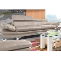 Polstergarnitur COTTA "Enterprise" Sitzmöbel-Sets Gr. Luxus-Kunstleder, mit Kopfteilverstellung-mit Armteilverstellung, beige Set: bestehend aus 3-Sitzer und Hocker, Inklusive Rückenverstellung