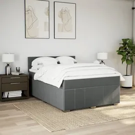 vidaXL Boxspringbett 140 x 200 cm Dunkelgrau