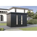 Wolff Finnhaus Premium Metall Gartenhaus Eirik 3024 Anthrazit