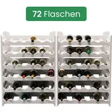 ARTECSIS Weinregal stapelbar Kunststoff für 72 Flaschen, stabiles Flaschenregal in Gastronomie-Qualität, modular erweiterbar, Granitgrau