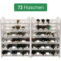 ARTECSIS Weinregal stapelbar Kunststoff für 72 Flaschen, stabiles Flaschenregal in Gastronomie-Qualität, modular erweiterbar, Granitgrau