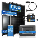 Balkonkraftwerk  1170W Bifazial mit Hoymiles HMS800 und Dyness 1.6Kwh Speicher