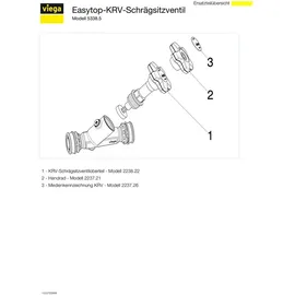 Viega Easytop XL KRV-Schrägsitzventil mit SC-Contur 5338.5, kombiniertes Freistromventil mit Rv, Dn 16, Siliziumbronze