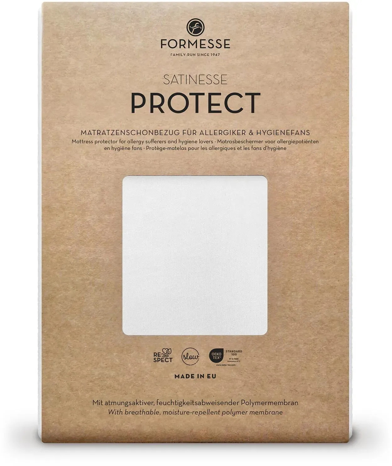 Formesse Schmutz- und Milbenschutz Satinesse Protect 90x200 cm - weiß