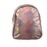 Cepewa trendiger Damen Mini-Rucksack Metallic Grau/Rosa