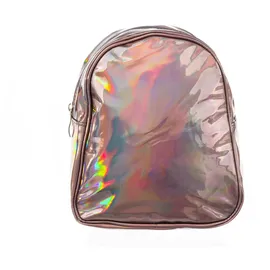 Cepewa trendiger Damen Mini-Rucksack Metallic Grau/Rosa