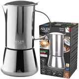 ADLER EUROPE Kaffeetasse und Espressokocher Induktion, French Press Klein, Elektrisch, 300ml Fassungsvermögen - Ideal für bis zu 6 Tassen Aromatischem, Kräftigem und Dickem Italienischem Espresso