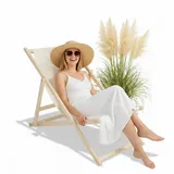 MuCoLa Strandstuhl 51,5 x 98,5 x 101,5 cm beige
