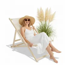 MuCoLa Strandstuhl 51,5 x 98,5 x 101,5 cm beige