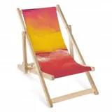 Kinder Liegestuhl Holz klappbar „Sonnenuntergang“ – Garten Sonnenliege Strandliege für Kinder - Rot