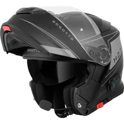 Bogotto H271 Taog Bluetooth Klapphelm, schwarz-grau, Größe XS für Männer