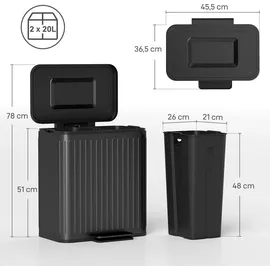 Homcom Mülleimer 20 l Schwarz
