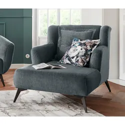 Loveseat INOSIGN "Baggio Mega Sessel für Komfort und Entspannung, zeitlos und modern", blau (ocean), B:101cm H:99cm T:152cm, Sessel, XXL-Sessel, Zierkissen inklusive