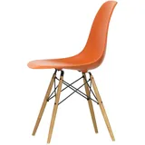 Vitra - Eames Plastic Side Chair DSW RE, Esche honigfarben / rostorange (Filzgleiter basic dark)