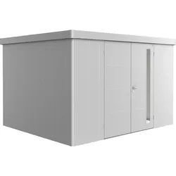 Gerätehaus BIOHORT "Neo 3D Doppeltür", silber, Stahlblech, Gerätehäuser, Metall