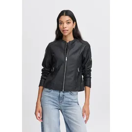 B.YOUNG BYACOM Damen, Jacke Kunstlederjacke 20809396, Größe:40, Farbe:Black (200451) - L