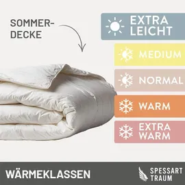 SPESSARTTRAUM Extra leichte Sommer-Daunendecke RUBIN in weiß | Gr.: 200x200 cm
