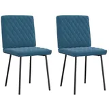 vidaXL Esszimmerstühle 2 Stk. Blau Samt