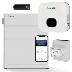 Growatt MIN 3000-XH 0% MwSt §12 III UstG 3kW Hybrid Wechselrichter mit 7.6kWh So...