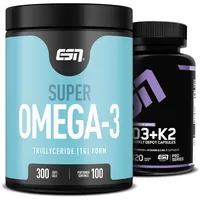 ESN Super Omega 3 300er Caps + ESN Vitamin D3/K2, 120 Kapseln