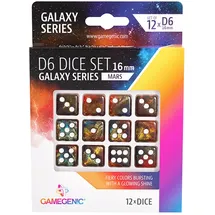 Gamegenic Galaxy Series Mars D6 Dice Set 16 mm (12 pcs)