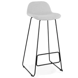 Barhocker Sitz 75 cm Metall Stoff | Designerhocker mit Polsterung | Barstuhl mit Rückenlehne Komfort | Modern Elegant | Kadima Design