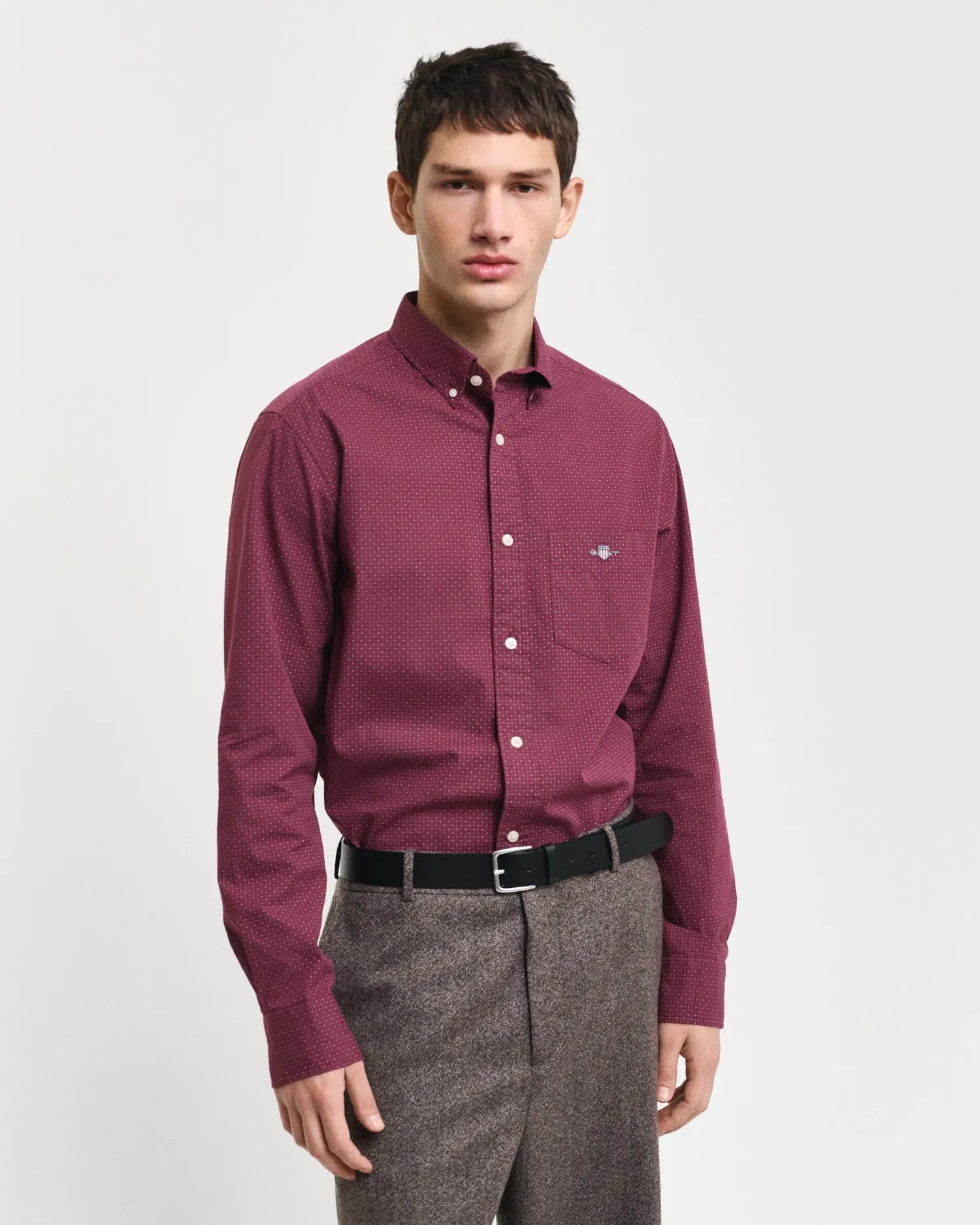 Gant Langarmhemd »REG MICRO PRINT SHIRT«, mit einem dezenten, durchgehenden Mikro-Print Gant WINE RED XXXL