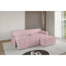 altdecor Ecksofa LONLI-L Cord 2-Sitzer Rosa