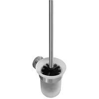 Brillantbad BEO WC-Bürstengarnitur mit Glasbehälter Edelstahl schwarze Bürste 110x350x130