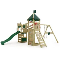 FATMOOSE Spielturm Ritterburg RiverRun mit Schaukel & Rutsche, Spielhaus