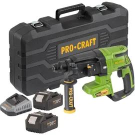 PROCRAFT PHA40bb-c Akku Bohrhammer 20 V 2,6 J SDS plus inkl. 2 x 4,0 Ah + Ladegerät + Koffer