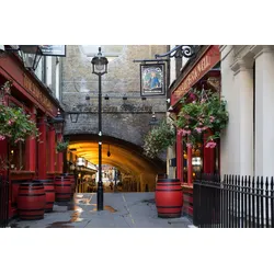 Fototapete PAPERMOON "LONDON PARIS VINTAGE BAR", bunt, B:3,50m L:2,60m, Vlies, Tapeten