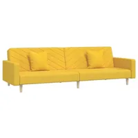 vidaXL Sofa Schlafsofa 2-Sitzer mit 2 Kissen Gelb Stoff gelb