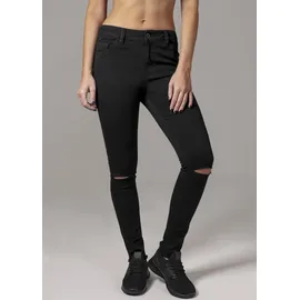 URBAN CLASSICS Ladies Cut Knee Pants / Schwarz