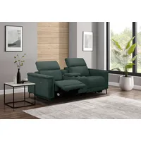 OTTO home 2-Sitzer OTTO HOME "LUND, Kinosofa, Relaxfunktion, TV-Sessel, manuell/elektrisch (USB-A)", grün (dunkelgrün), B:195cm H:97cm T:99cm, Webstoff 100% Polyester, Sofas, Kopfteilverstellung, Getränkachhalter, u. Staufach