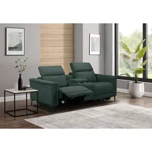 OTTO home 2-Sitzer OTTO HOME "LUND, Kinosofa, Relaxfunktion, TV-Sessel, manuell/elektrisch (USB-A)", grün (dunkelgrün), B:195cm H:97cm T:99cm, Webstoff 100% Polyester, Sofas, Kopfteilverstellung, Getränkachhalter, u. Staufach