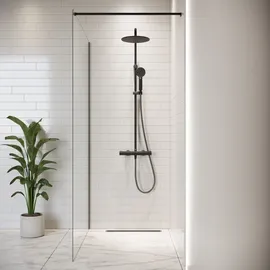 Badplaats Florida Walk-In-Dusche 100 x 200 cm schwarz