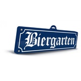 Folat KULTFAKTOR GmbH Oktoberfest Deko-Schild 3D Biergarten blau-Weiss 13x46
