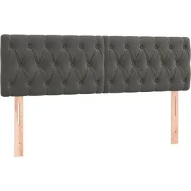 vidaXL Boxspringbett mit Matratze & LED Dunkelgrau 160x200 cm Samt